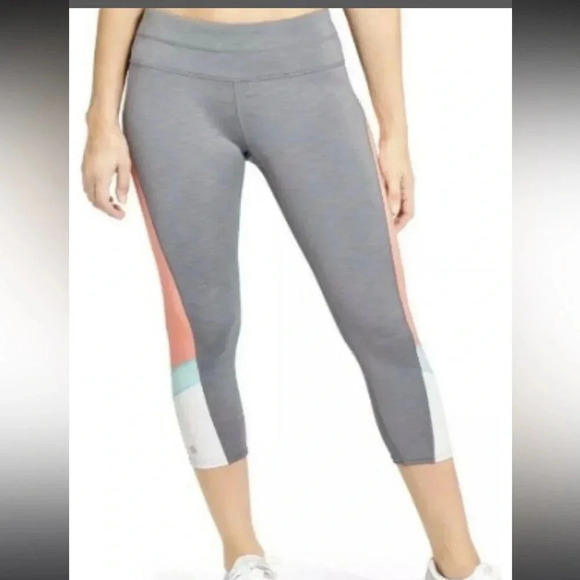 Athleta Pants - Athleta - Sonar Colorblock Leggings - Grey/Blue/White/Peach - Size Small